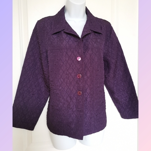Lightweight PURPLE blazer jacket sz petite M - Picture 8 of 9